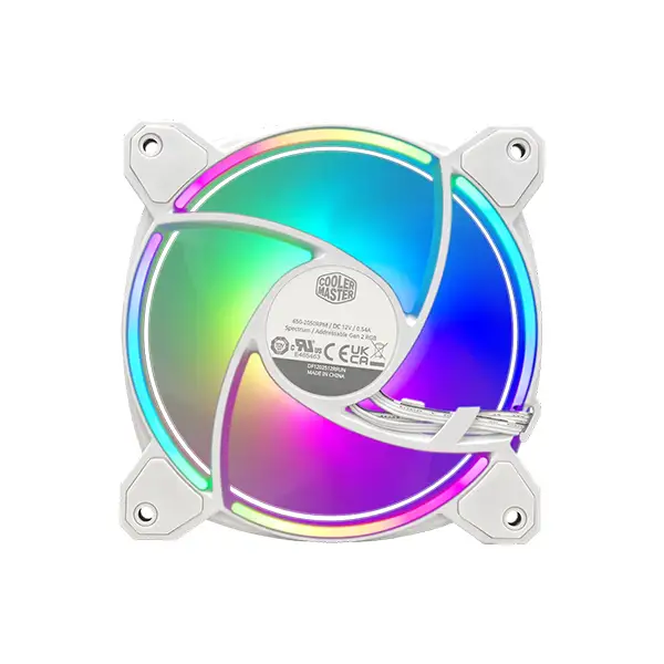 Cooler Master MasterFan MF120 Halo2 3-in-1 120mm Casing Fan - White